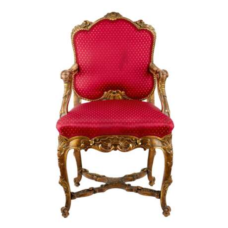 Magnifique chaise sculptee de style rococo des XIX&egrave;me-XX&egrave;me si&egrave;cles. Textilien Rococo 19th century - Foto 3