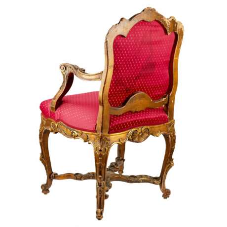 Magnifique chaise sculptee de style rococo des XIX&egrave;me-XX&egrave;me si&egrave;cles. Textilien Rococo 19th century - Foto 4