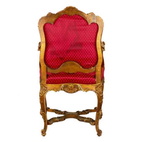 Magnifique chaise sculptee de style rococo des XIX&egrave;me-XX&egrave;me si&egrave;cles. Textiles Rococo 19th century - photo 6