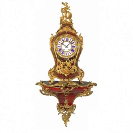 Clock with console in Boulle style Turtle Boulle 19th century - photo 1