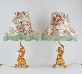 Pair of Putti table lamps 