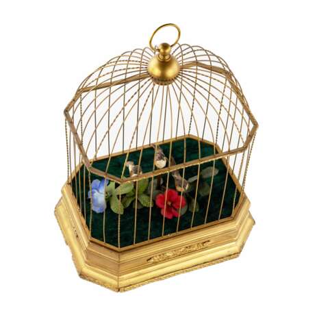 Musical toy - Cage with birds. Metal Early 20th century - photo 5