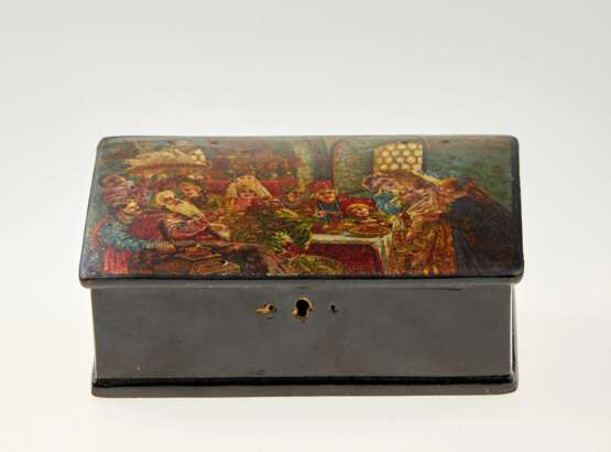 Antique Russian Box Scene from a Russian boyar life painting Romanticism At the turn of 19th -20th century - photo 2