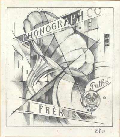 Рекламный плакат Phonograph Co&rdquo;. Fr&egrave;res. Сardboard Vanguard 20th century г. - фото 2