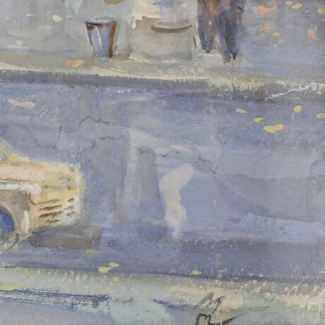 Гуашь. Рига. В.Д.Медведев. Wash and watercolor on paper 20th century г. - фото 3