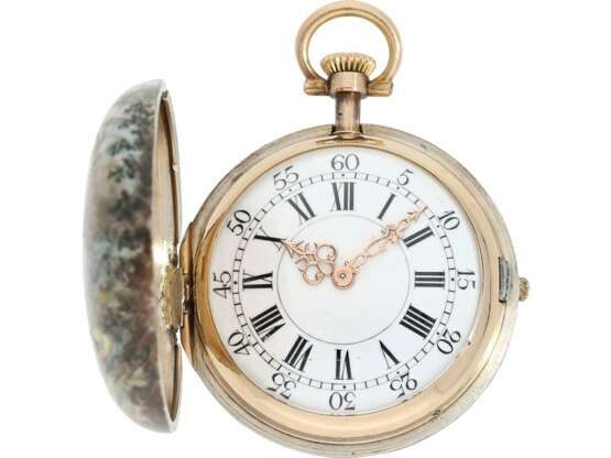 Taschenuhr: einzigartige, museale Patek Philippe Emaille-Uhr im Stil der Emaillemalerei der Schule von Blois des 17. Jahrhundert., No.76344 aus dem Jahr 1887, mit Stammbuchauszug - фото 6