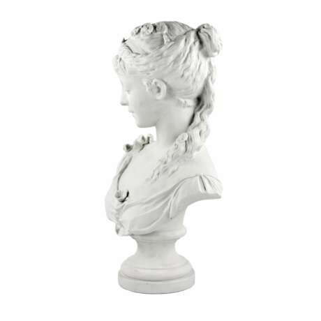 Buste d`une jeune fille. Biscuit (porcelain) Eclecticism 19th century - Foto 6