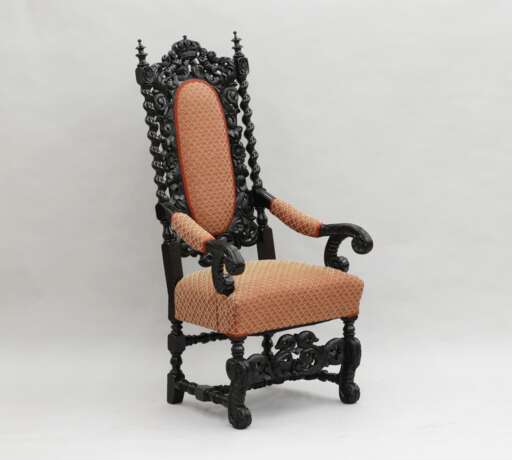 Baroque armchair 18th century Wood fabric Baroque 18th century - Foto 3