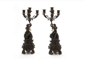 Une paire de candelabres. Belle Epoque 