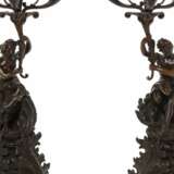 Une paire de candelabres. Belle Epoque Patinierte Bronze 19th century - Foto 3