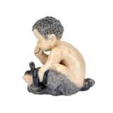 Figurine Faun with a snake. Royal Copenhagen. Hand Painted 20th century - photo 3