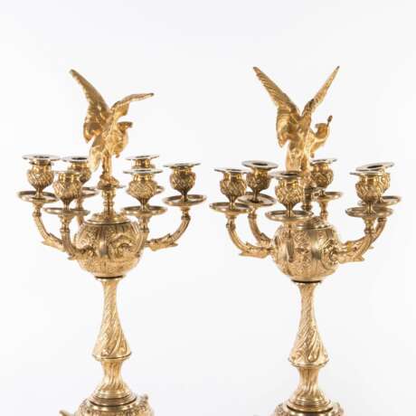  A pair of bronze candelabra. Russia Gilded bronze Baroque 19th century - photo 3
