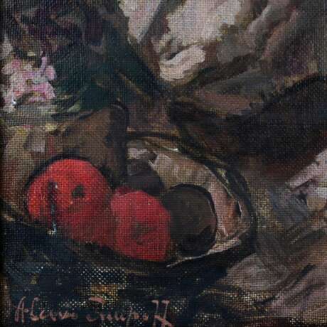 Картина Дама с попугаем Canvas oil 20th century г. - фото 3