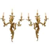 Pair of wall sconces Rococo style Gilded bronze Rococo 20th century - photo 1