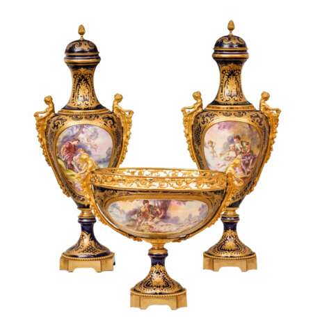 Porcelain set. Sevres. 19th century. Gilded bronze 19th century - photo 1