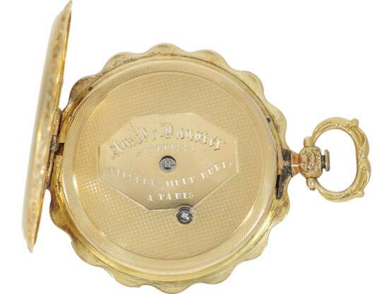 Taschenuhr/Anhängeuhr: exquisite Lepine mit seltenem gravierten Zifferblatt, bedeutender Uhrmacher, Antide Janvier, Horloger Mécanicien du Roy, Au(x) Louvre No. 5188, ca.1825 - photo 3