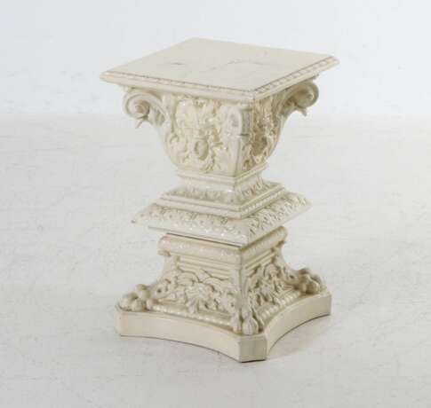 Glazed ceramic pedestal Faience At the turn of 19th -20th century - photo 1