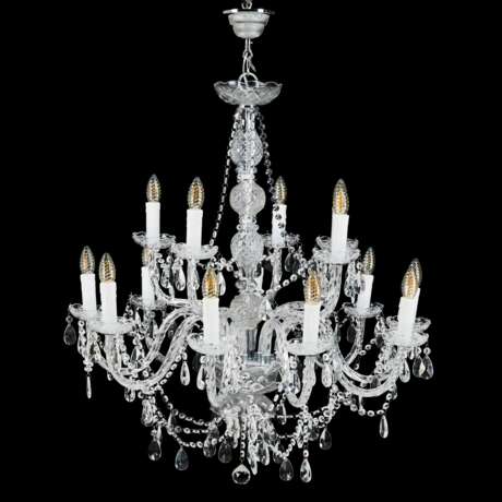 Chandelier for 14 candles. KARE DESIGN. Giorgio Cavallo Glass and silver-plated metal 20th century - photo 1