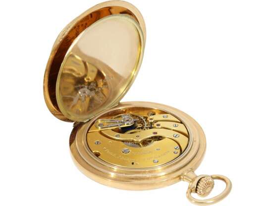 Taschenuhr: sehr schöne 14K Savonnette der Marke Patek Philippe, No. 162685, ca. 1900 - Foto 5