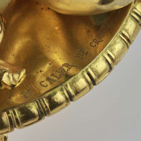 Vase &agrave; fruits depoque Napoleon III ES CALIER DE CRISTAL PARIS. Vergoldete Bronze Napoleon III At the turn of 19th -20th century - Foto 6