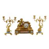 Mantel clock Allegories of Painting of gilded bronze 1920 Hand Painted Neorococo At the turn of 19th -20th century - photo 1