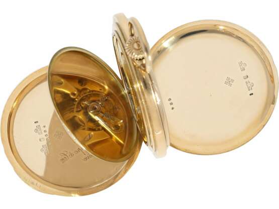 Taschenuhr: sehr schöne 14K Savonnette der Marke Patek Philippe, No. 162685, ca. 1900 - Foto 7