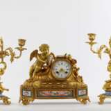 Бронзовые каминные часы с подсвечниками Аллегории живописи. Hand Painted Neorococo At the turn of 19th -20th century г. - фото 10