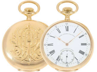 Taschenuhr: größte und schwerste Ausführung eines Patek Philippe Chronometers "Gondolo" mit seltener Doppelsignatur, No. 140424, ca. 1905