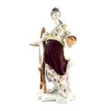Figurine en porcelaine Allegorie de la Peinture. Porcelaine XIX&egrave;me. Porcelaine 19th century - photo 1