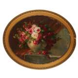 Nature morte Roses de T. Franz Сardboard At the turn of 19th -20th century - Foto 1