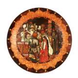 Decorative dish Ivan Tsarevich and the Gray Wolf. Plywood At the turn of 19th -20th century - photo 1
