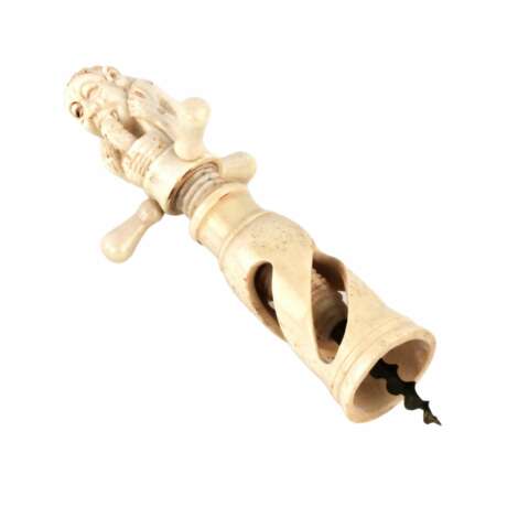 The rarest erotic bone corkscrew of the 1920 century. Bone Eclecticism 19th century - photo 2
