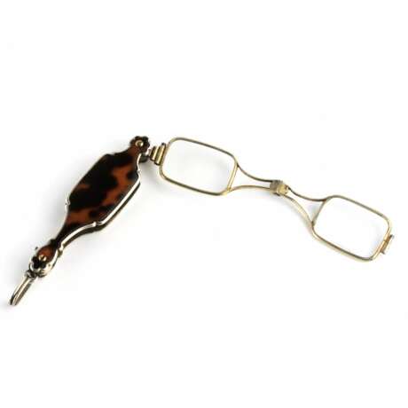 Foldable tortoiseshell lorgnette. Silver Glass At the turn of 19th -20th century - photo 1