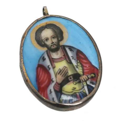 Icon of Saint Alexander Nevsky. Russia 1920 Silver 84 At the turn of 19th -20th century - photo 1
