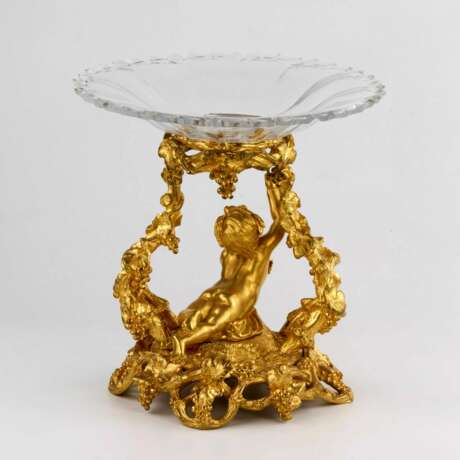 Декоративная фруктовая ваза золоченой бронзы с хрусталем эпохи Наполеона III. 19 век. Позолоченная бронза Napoleon III 19th century г. - фото 5