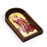 Icon of the Holy Blessed Prince Alexander Nevsky on porcelain. Porcelain Early 20th century - photo 4