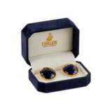 Clip-on earrings with sapphires. T&uuml;rler Switzerland Sapphire 21th century - photo 1