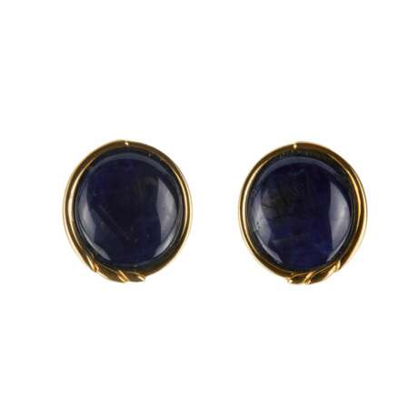 Clip-on earrings with sapphires. T&uuml;rler Switzerland Sapphire 21th century - photo 2