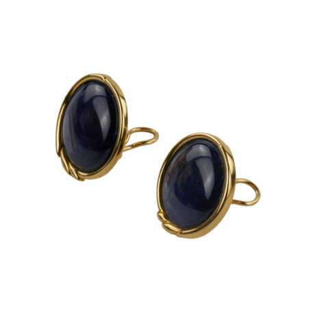 Clip-on earrings with sapphires. T&uuml;rler Switzerland Sapphire 21th century - photo 3