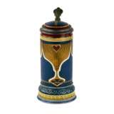Painted ceramic beer mug Metlach. Ceramic Jugendstil At the turn of 19th -20th century - photo 3