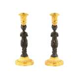 Pair of bronze French candlesticks in the form of fauns mid-19th century. Gilded and patinated bronze Mid-19th century - photo 3