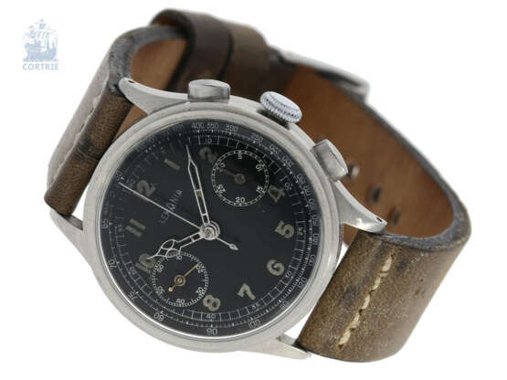 Armbanduhr: sehr seltener "oversize" Flieger-Chronograph von Lemania, 50er Jahre - photo 1