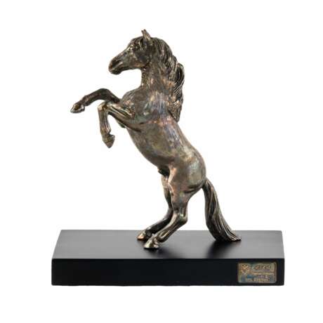 The figure of the rearing horse. Silvering. Tsar imperial collection. Wood 21th century - photo 2