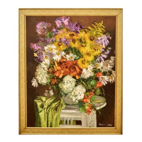 Still life autumn flowers. Janis KALNMALIS oil on panel The end of the 20th century - photo 1