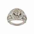 Cocktail ring in platinum with diamonds, Art Deco style. 20th century. - One click purchase