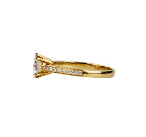 Золотое кольцо с бриллиантами. Золото 21th century г. - фото 4