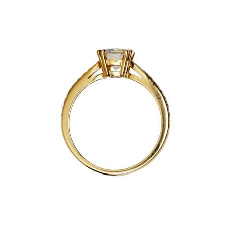 Золотое кольцо с бриллиантами. Золото 21th century г. - фото 5