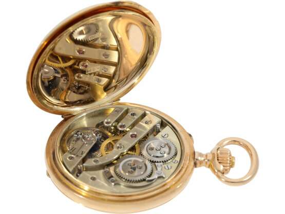 Taschenuhr: hervorragend erhaltene, mehrfarbige goldene und emaillierte Prunksavonette, vermutlich Präsent-Uhr des russischen Zaren, Pavel Buhre No. 41974, ca. 1900 - photo 6