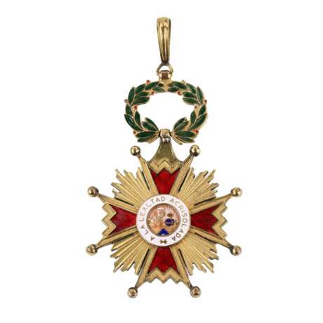 Знак Испанского ордена Изабеллы Католической второго класса. Silver gilding 20th century г. - фото 2