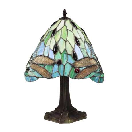 Lampe de table elegante en vitrail de style Tiffany. 20i&egrave;me si&egrave;cle. Glass metal Art Nouveau 20th century - Foto 2
